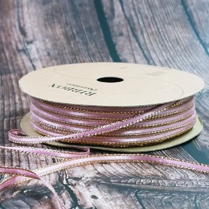 리본 - 핑크 골드 라인 4mm ( 용량선택 )